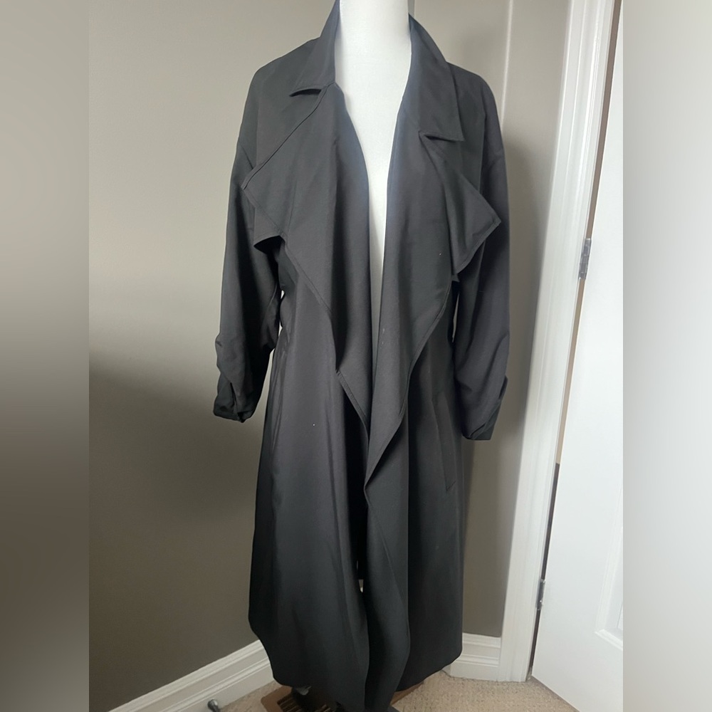 DR2 Black Long Trench Coat